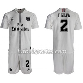 Camisetas Paris Saint Germain T.Silva 2 Jordan Blanco Niño Tercera Equipacion 2018/2019
